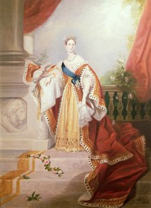 Portret van Koningin Victoria in Kroningsgewaden
